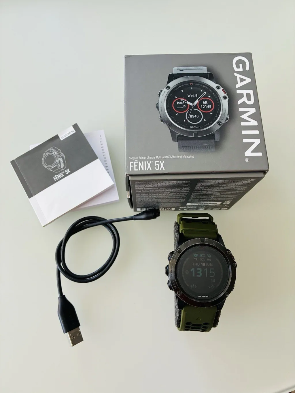 Garmin Fenix 5x Sapphire Edition GPS Multi-sport Training Watch 51 mm Black/Grey