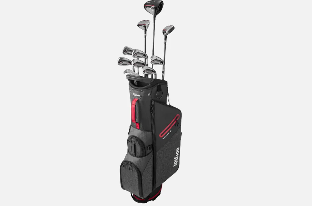 Men's Wilson Profile Red with Stand Bag Complete Set Club Set Uniflex Graphite New