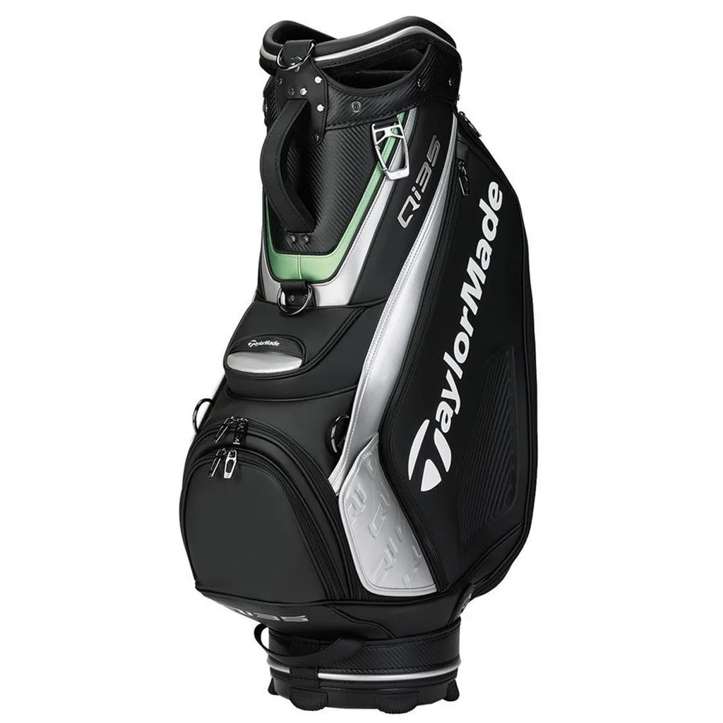NEW 2025 TaylorMade Qi35 Players Black/Silver Tour Staff Golf Bag