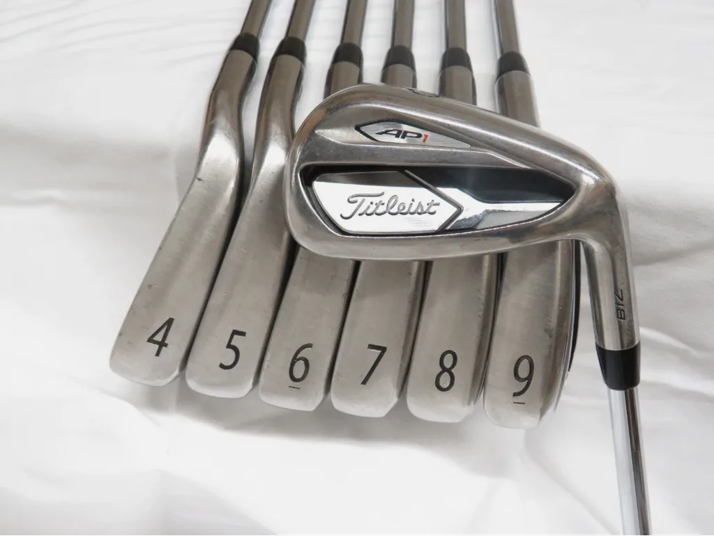 Used Titleist 718 AP1 Iron Set 4-PW AMT Tour White S300 Stiff Flex Steel Shafts